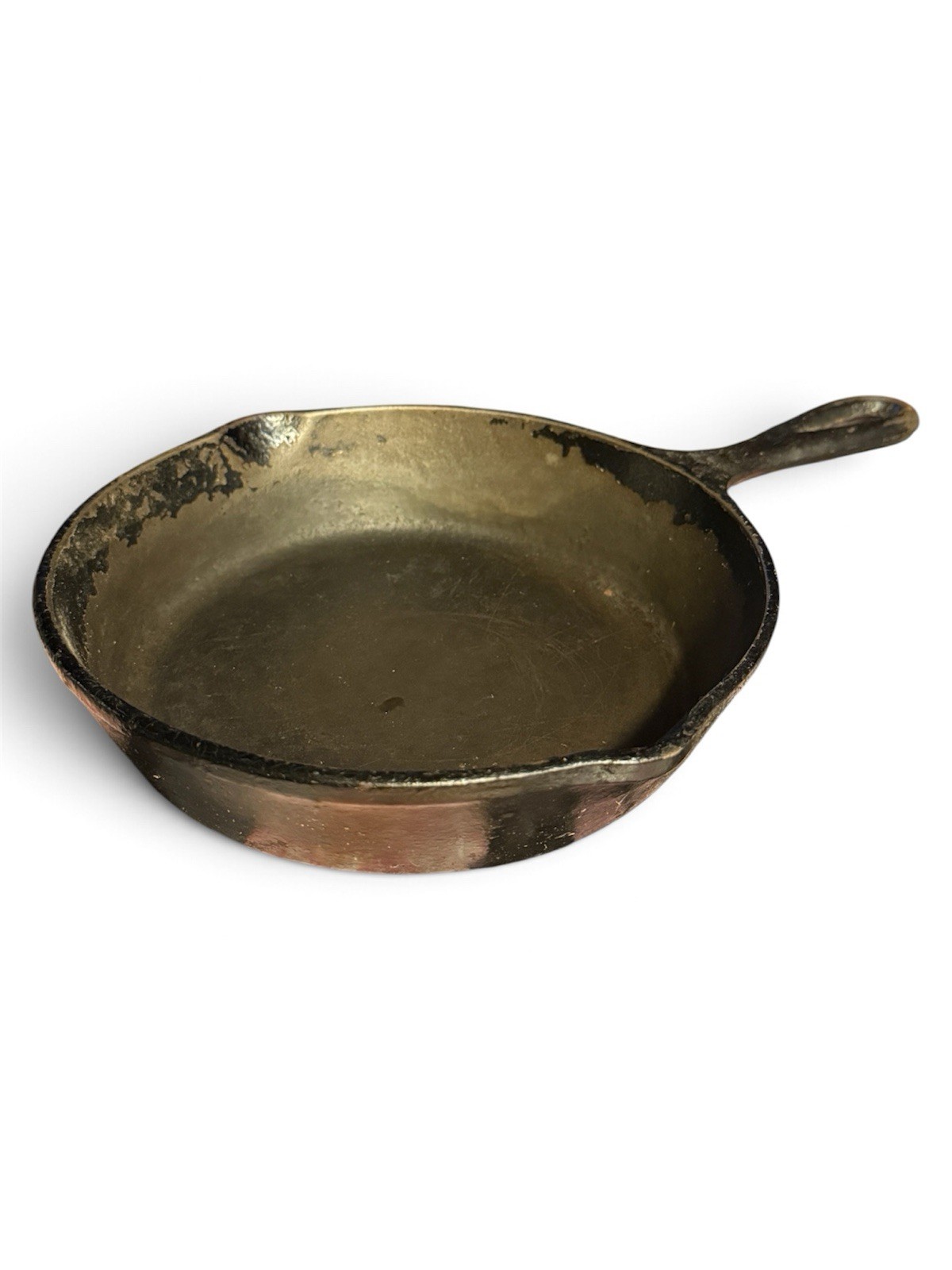 SITS FLAT Vintage Lodge 5 SK Cast Iron Skillet Three Notch HEAT RING