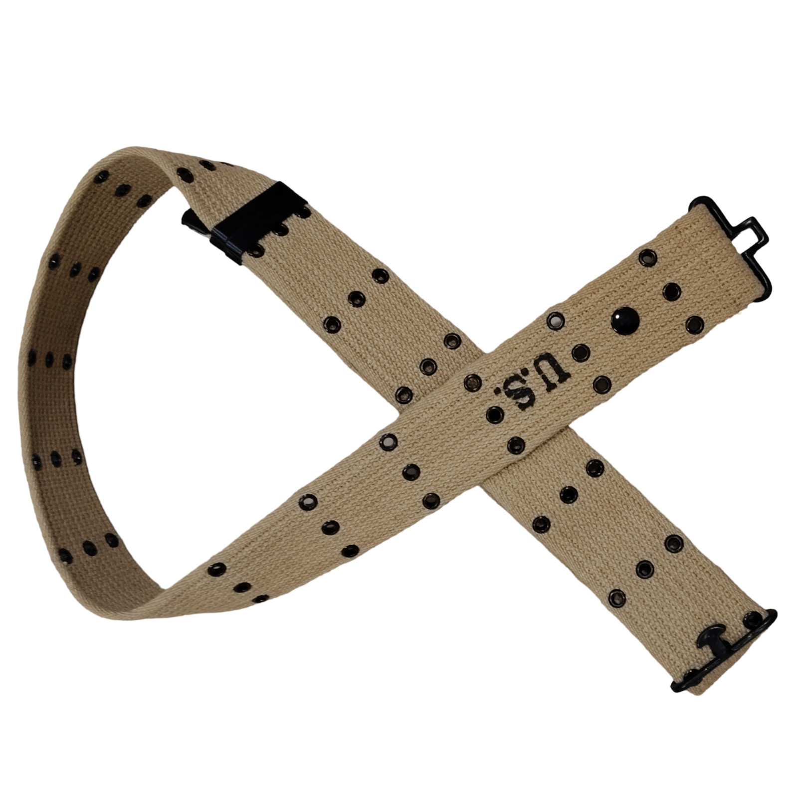 U.S. Army Original WWII M1936 Webbing Canvas Pistol Belt Reproduction Khaki