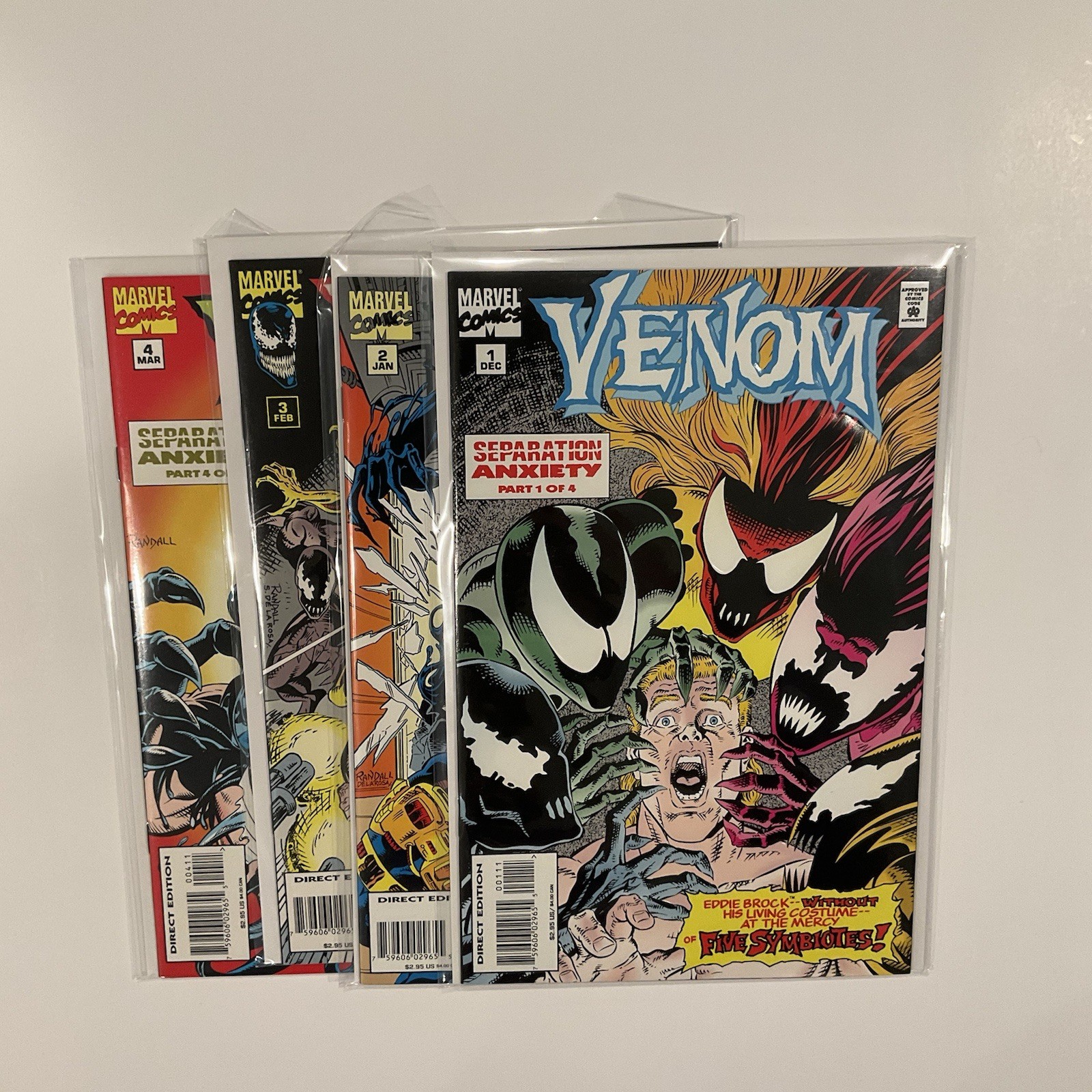 Venom Separation Anxiety Complete Lot 1 2 3 4 Near Mint Nm 1994 Marvel Comics
