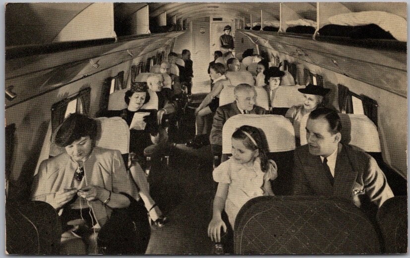 Vintage 1942 UNITED AIR LINES Advertising Postcard 