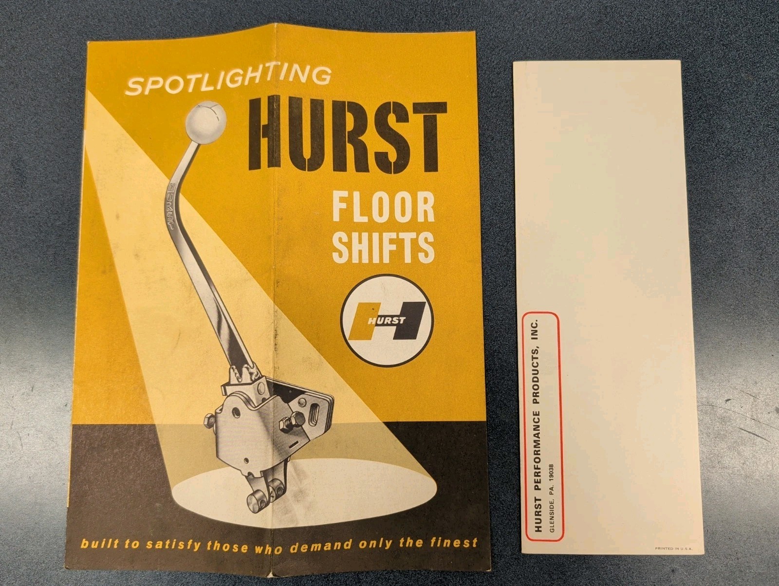 Vintage 1965 Hurst Floor Shift Advertising Pamphlet W/ Rare Booklet