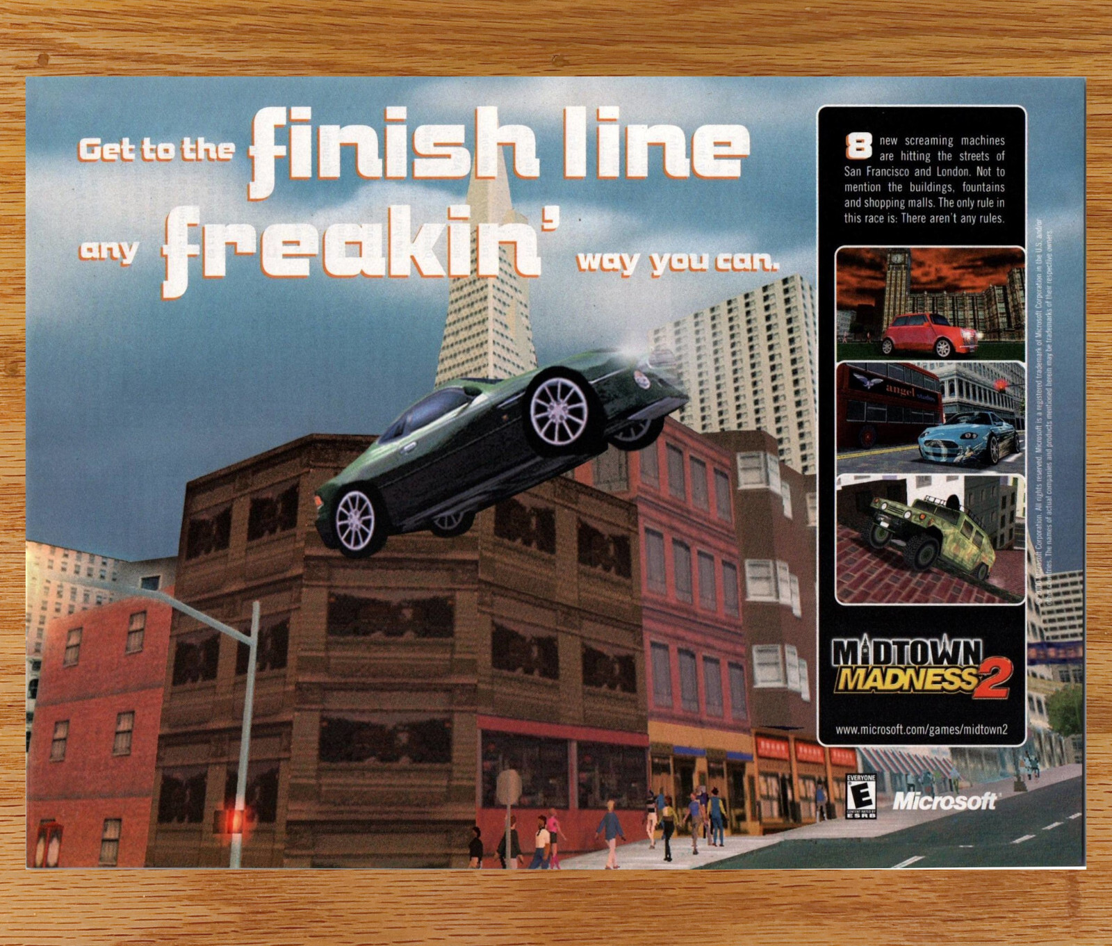 Midtown Madness 2 Finish Line - Video Game Print Ad / Poster Promo Art 2000