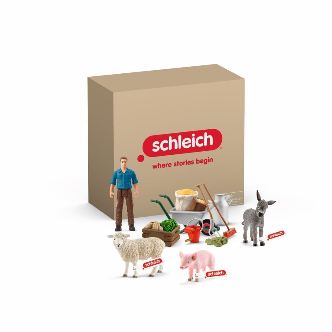 Schleich Farm World - 19Pc Animal Feeding Farm World Bundle | 72287 | Farm An...