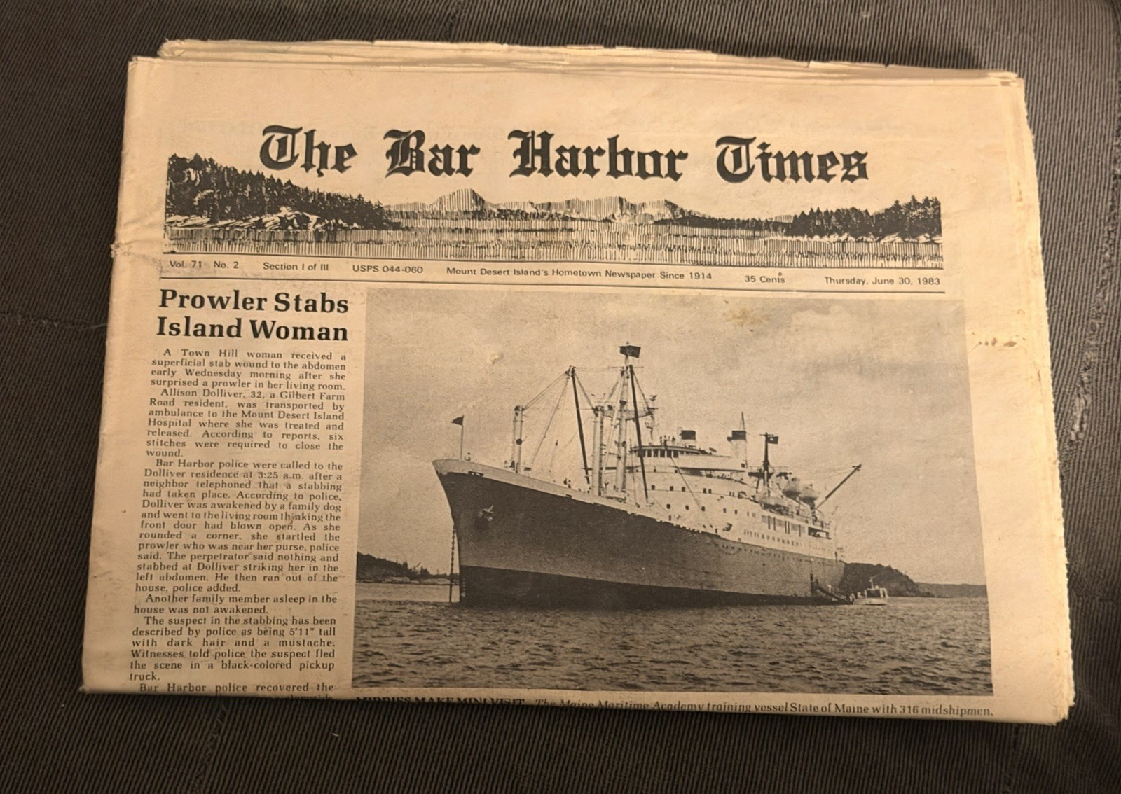 The Bar Harbor Times Newspapers Lot of 2: June 30 & July 7, 1983