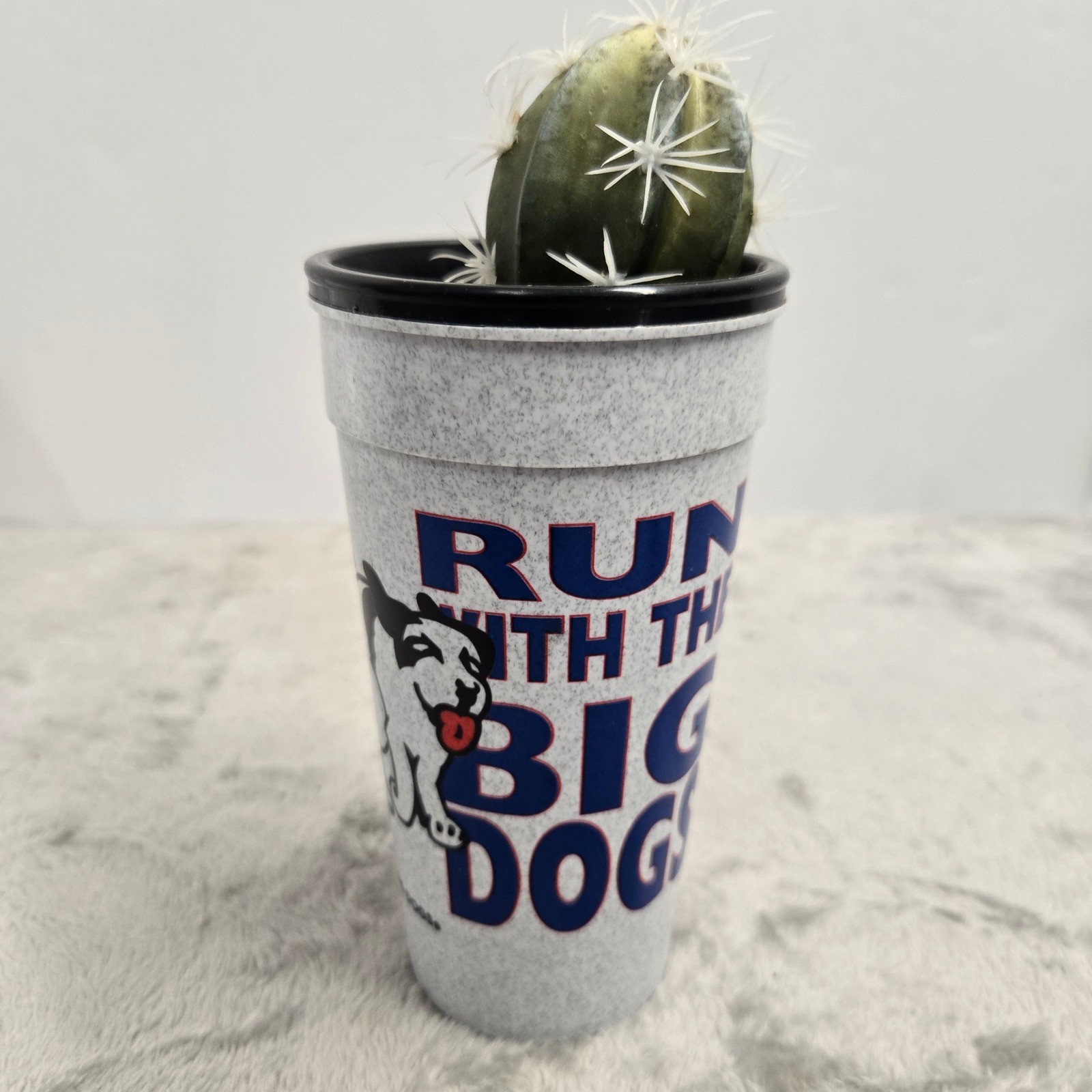 Big Dogs Vintage Stadium Cup Run With The Big Dogs Whirley Grey Speckled T-60
