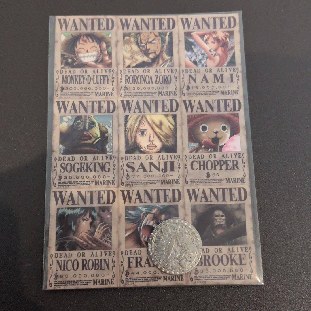 One Piece Bonus 100 Berries Wanted Poster Sticker Coin