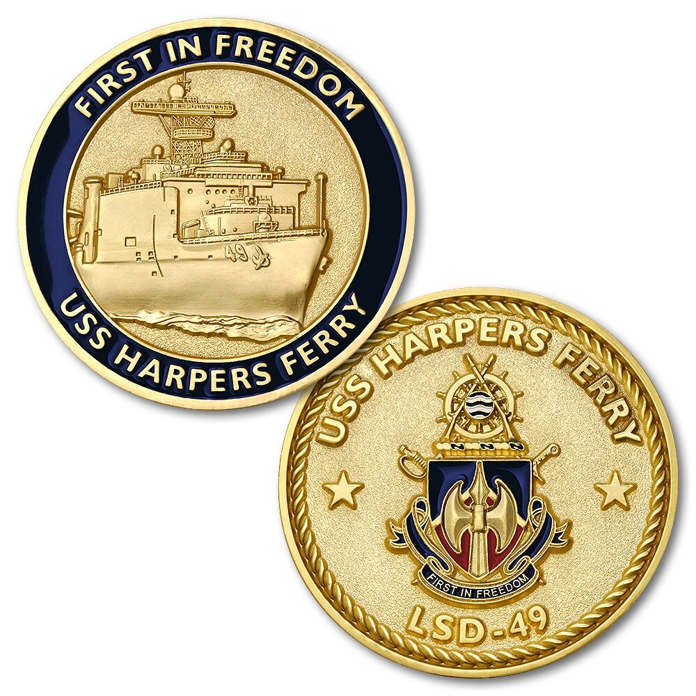 USS Harpers Ferry LSD 49 First in Freedom Challenge Coin