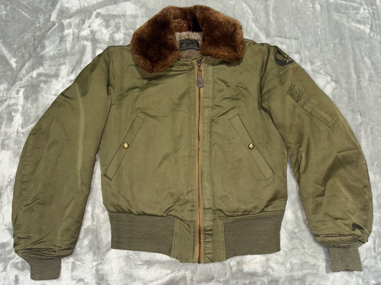 Rare Vtg 1940s WWII B-17 Flying Nurses Flight Bomber Jacket Sz 14