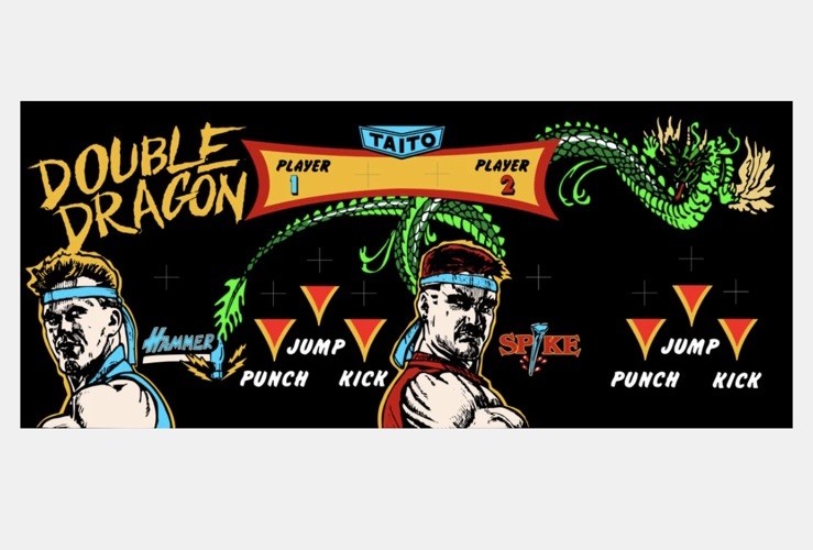 Double Dragon Arcade Control Panel Overlay - CPO - Double Dragon CPO