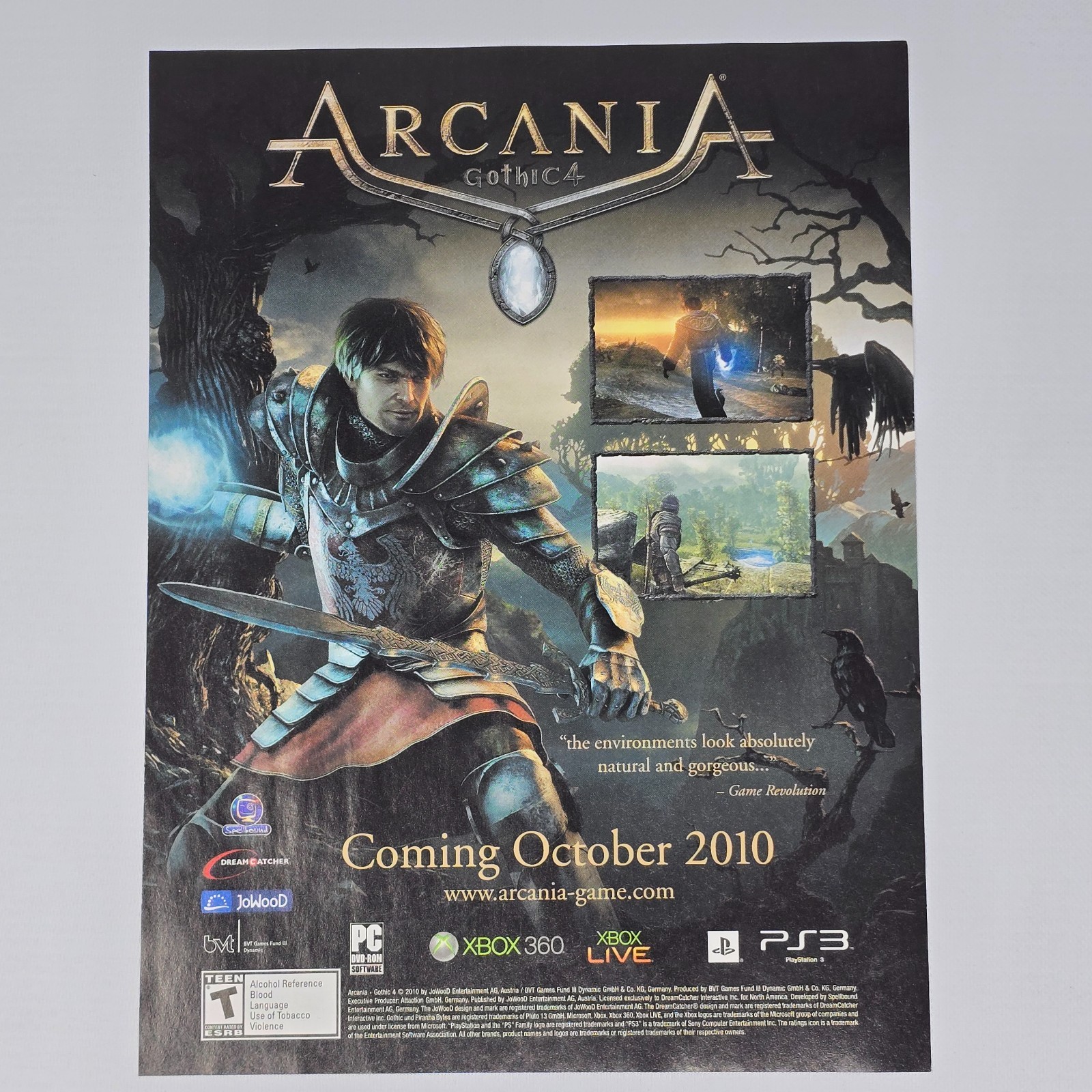Arcania Gothic 4 PlayStation 3 PS3 Xbox 360 PC Natural Print Ad/Poster