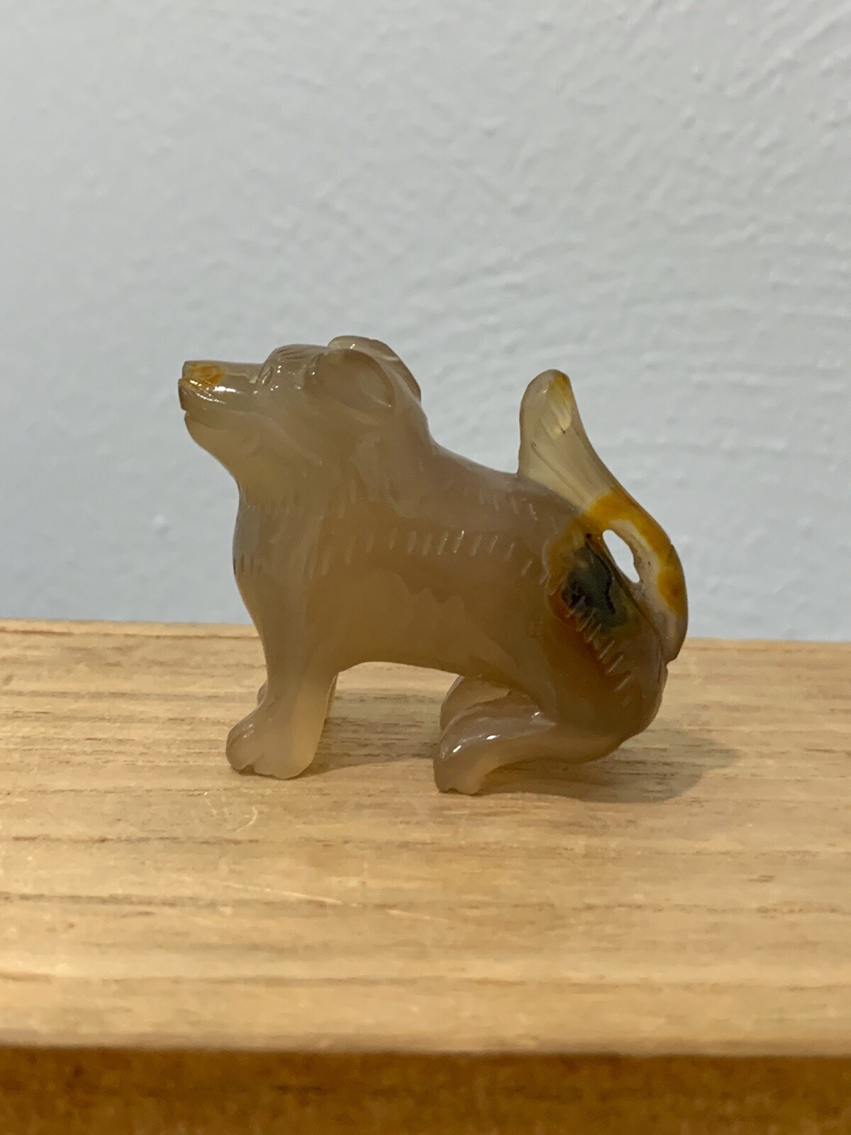 Chinese Unknown Age Jade or Stone Carved Dog Figurine / Statue