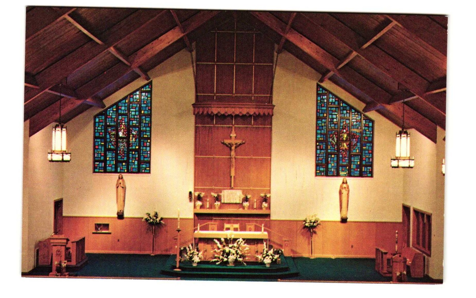 Sanctuary of St Adelaide's West Peabody MA Vintage postcard unposted