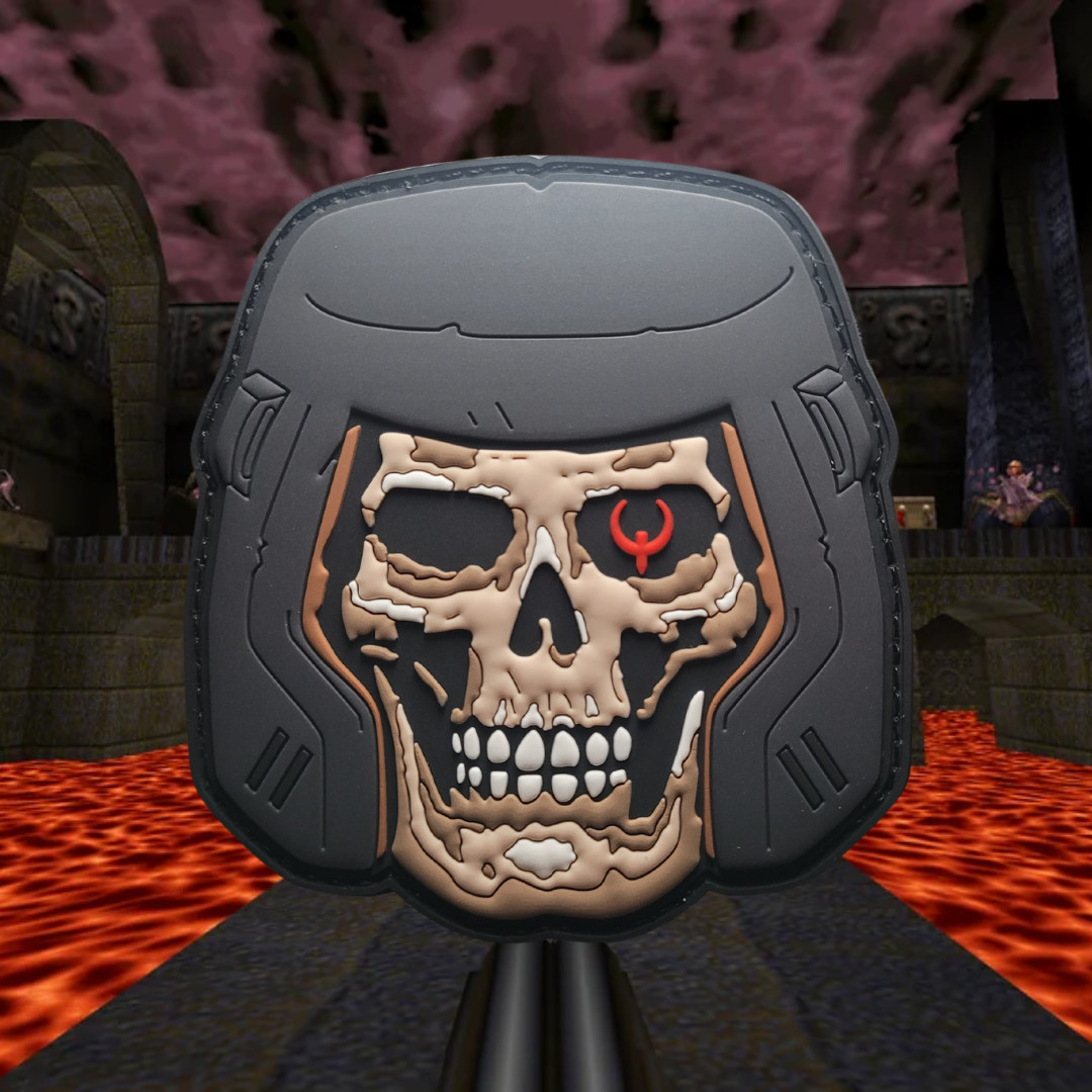 Quake PVC QUAD Damage Ranger Doomguy PC Game morale airsoft funny skull patch