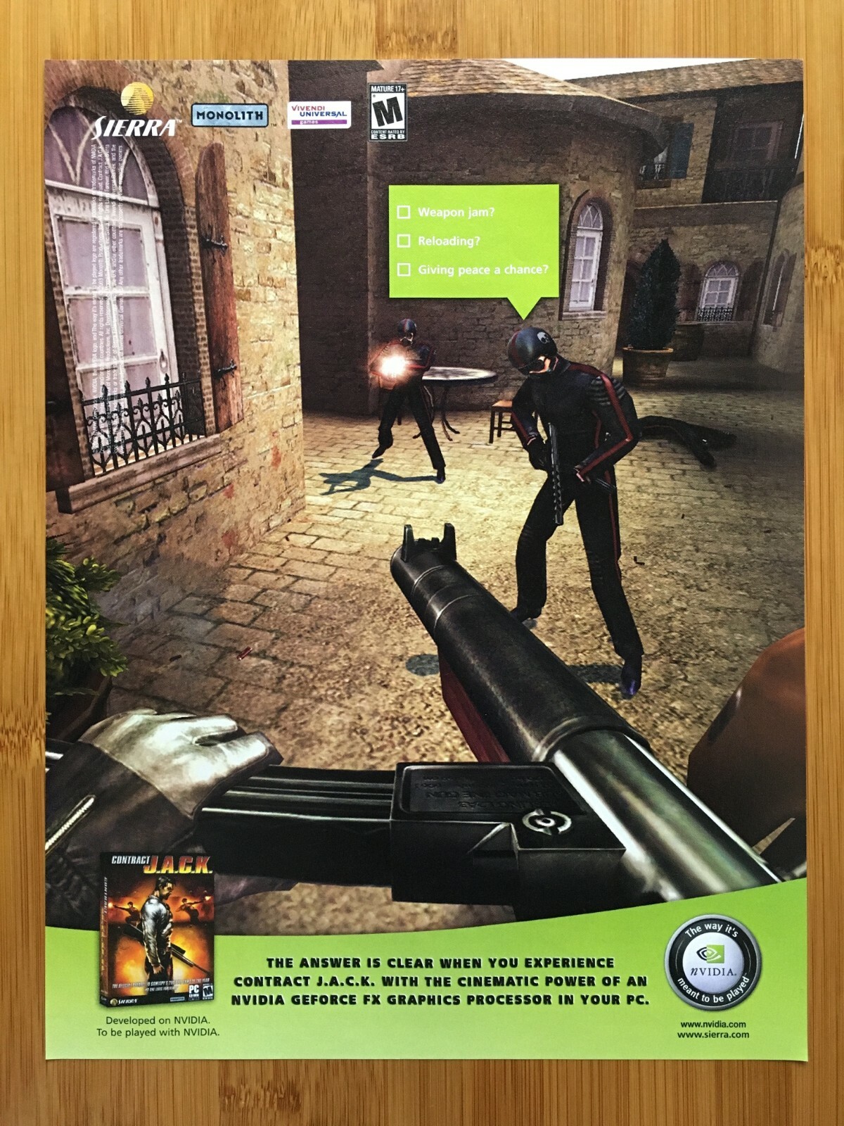 Contract J.A.C.K. PC 2003 Vintage Video Game Print Ad/Poster NVidia GeForce Art