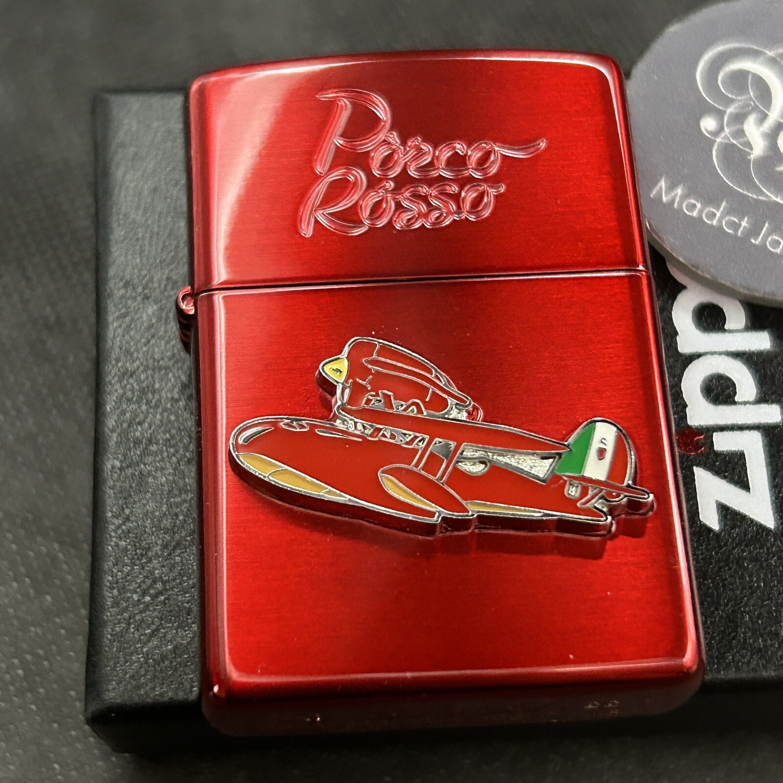 Zippo Lighter Porco Rosso NZ-24 Metal Red Studio Ghibli Hayao Miyazaki Japan New