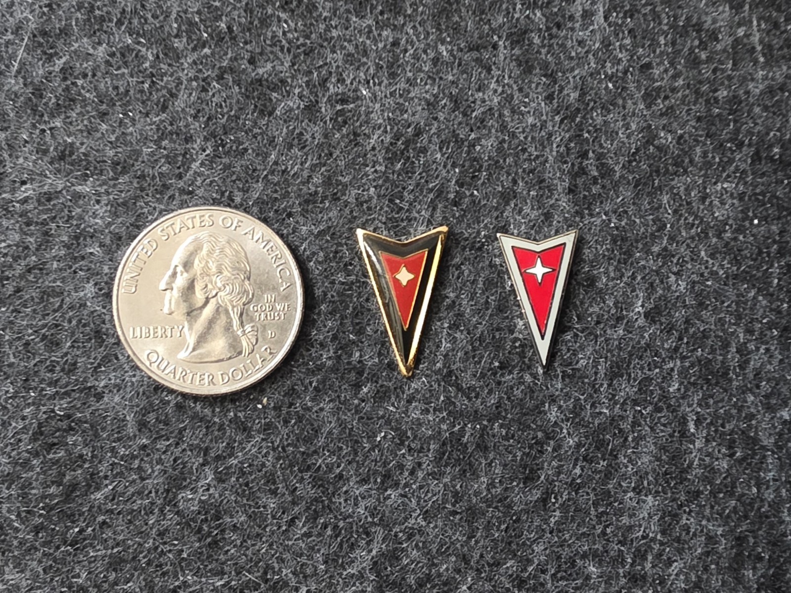 Set of 2 Pontiac Logo Pins Vintage Collectible NOS