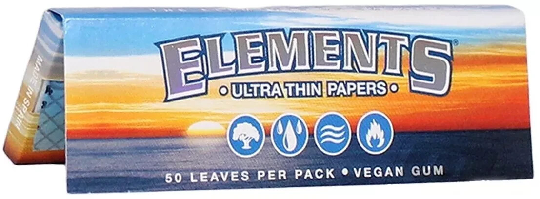 Elements Ultra Thin Rolling Papers NEW-NO Magnet 50/LVS 