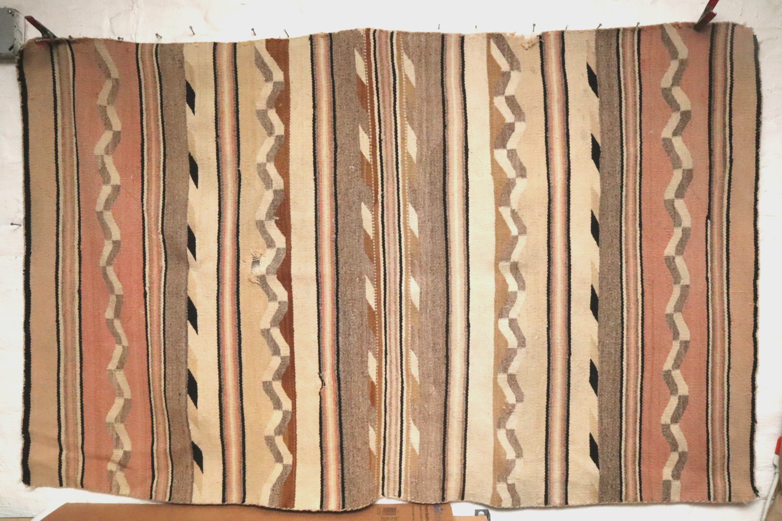 ATQ Navajo Striped Wearing Blanket Serape Native American Rug 70x43 Transitional
