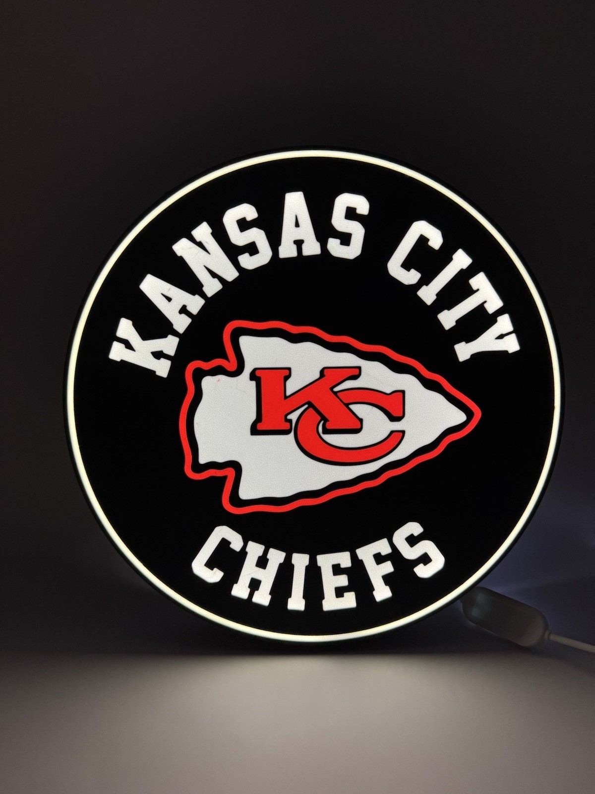 Kansas City Chiefs Light Up LED Neon Sign for Man Cave With USB Power Cord