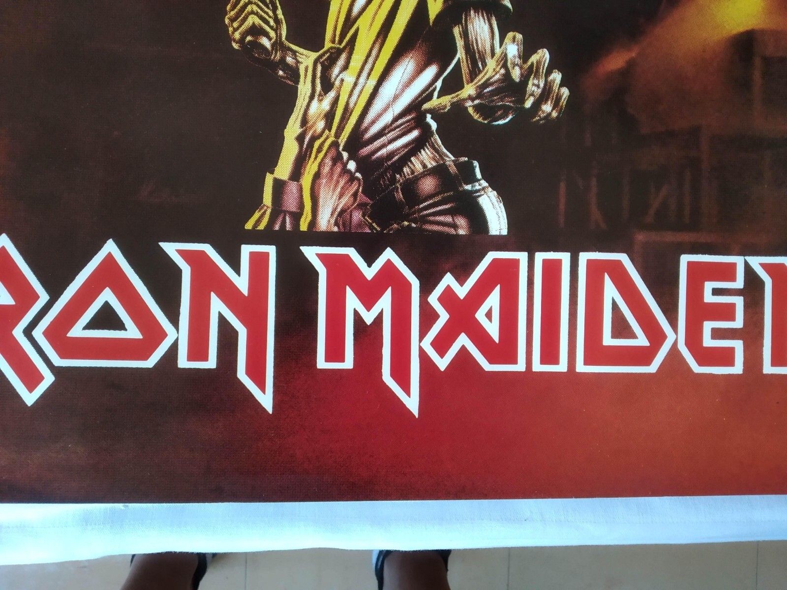 Paul Di\'Anno IRON MAIDEN Poster 1980 Original Vintage 99x68cm RARE + Brooch
