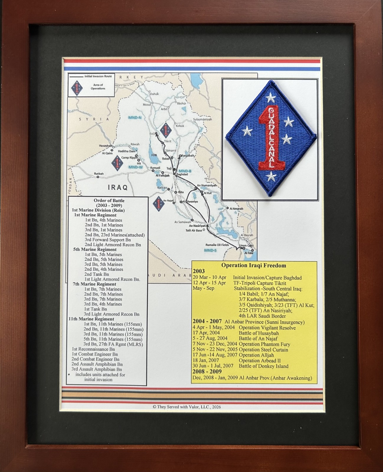 1st Marine Division Insignia and History in Operation Iraqi Freedom 11