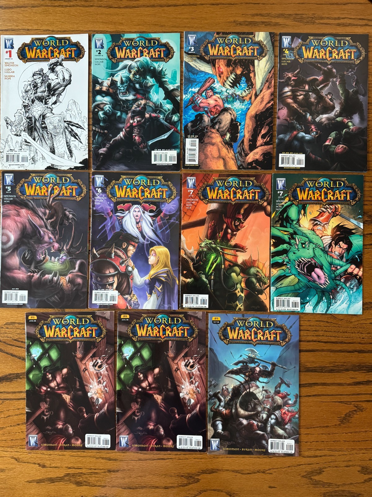 Lot of 11 World of Warcraft #1, 2, 3, 4, 5, 6, 7 (2 vars),8, 9 DC Wildstorm 2008