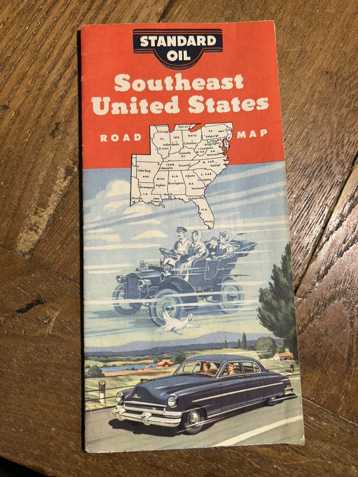 1952 STANDARD OIL CO. (Esso)  ROAD MAP OF SOUTHEAST UNITED STATES nice one