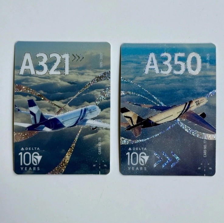 Delta Airlines 2025 Trading Cards Bonus 100th Anniversary Edition Set Of 2