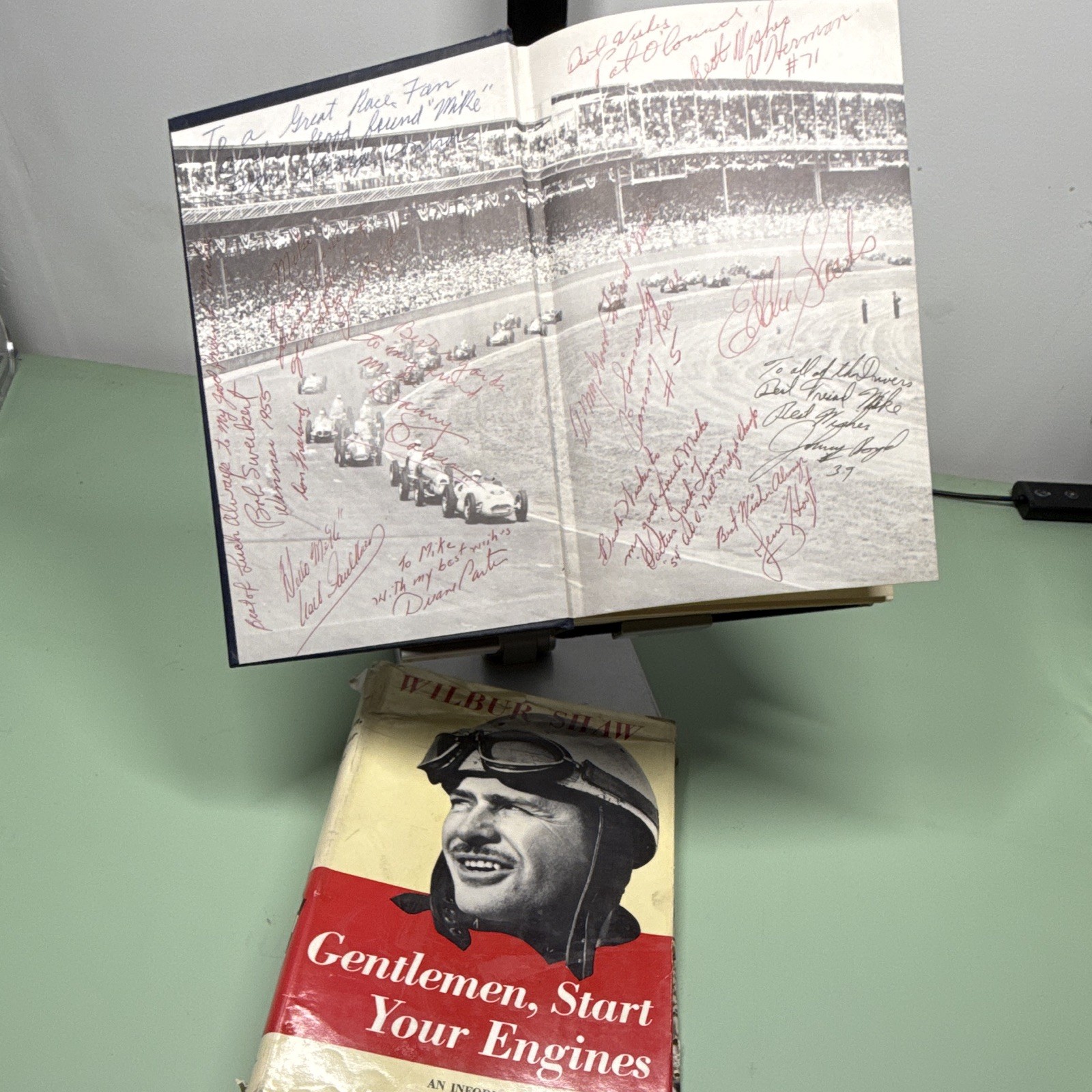 1955 Wilbur Shaw Gentlemen Start Your Engines Multi Signed Indy 500 Sweikert
