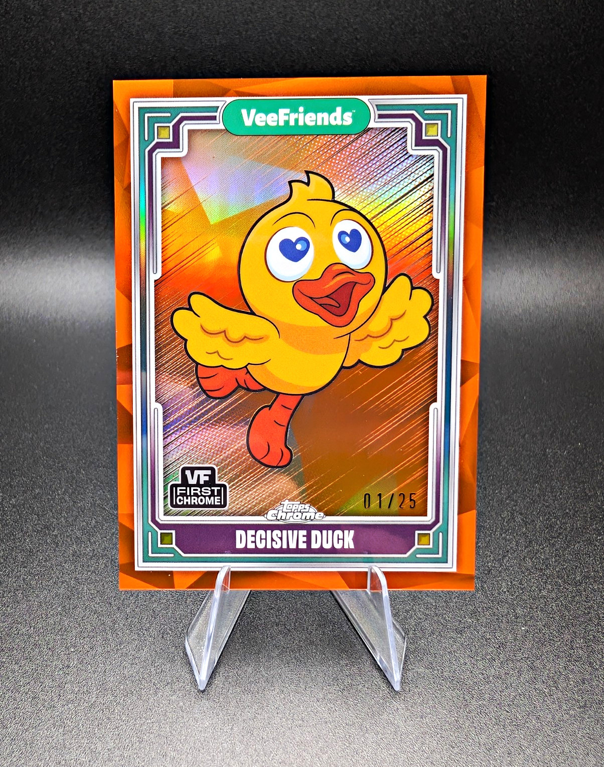 DECISIVE DUCK - 2025 Topps Chrome VeeFriends First Chrome Orange 01/25 #14 🔥