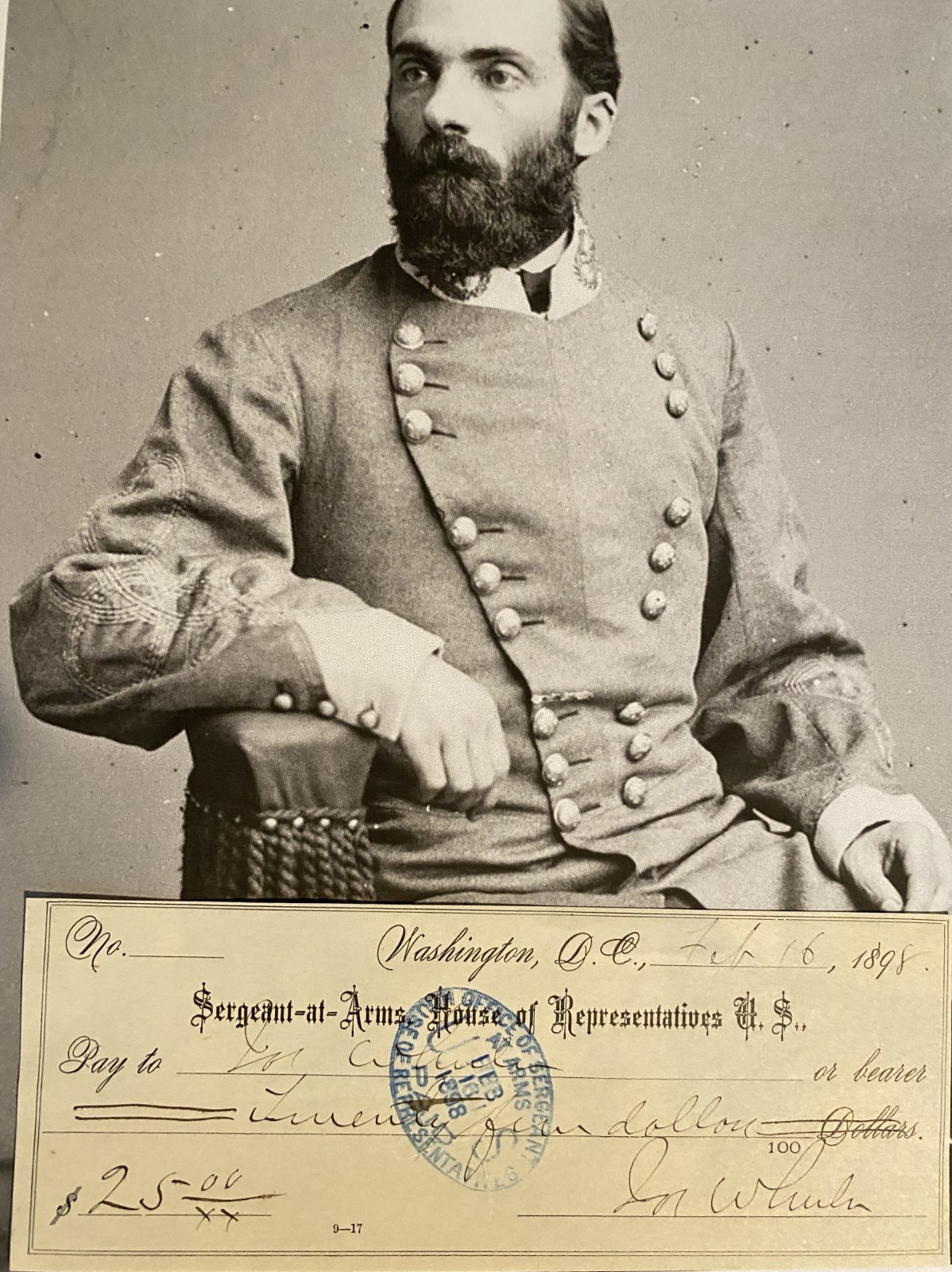 RARE Confederate Major General Joe Wheeler Signed Check