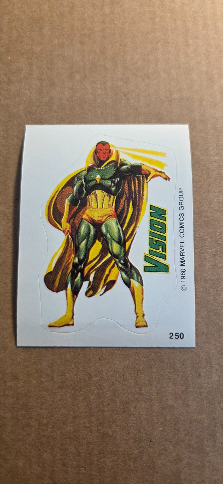 1980 MARVEL COMICS TERRABUSI STICKER VISION #250 NM*
