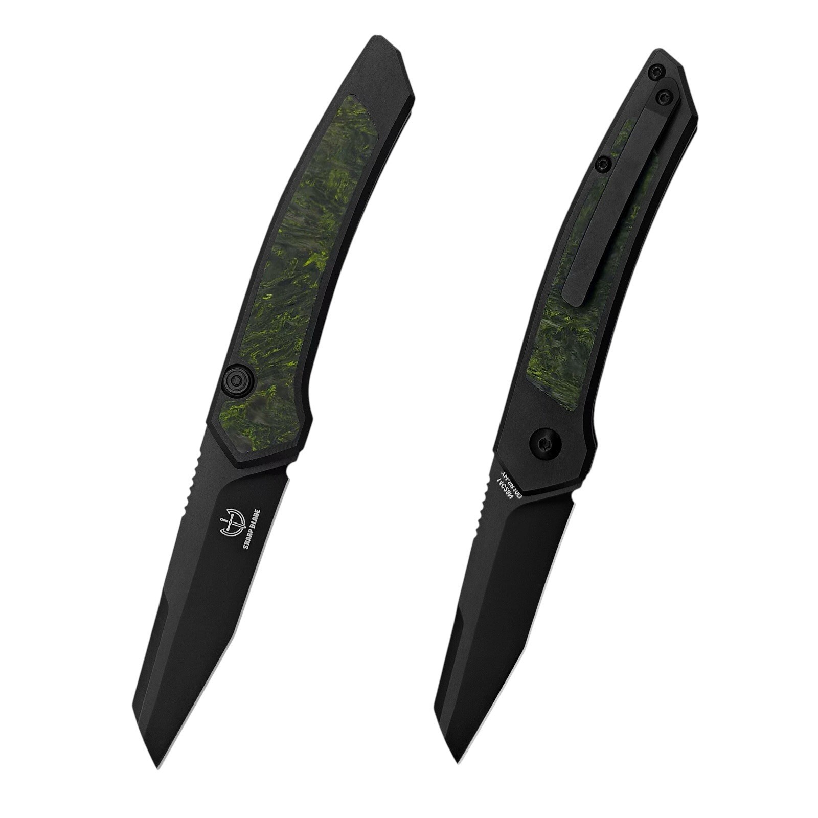 Sharp Blade Viper Ti EDC Folding Knife 14C28N Black PVD Titanium Handle