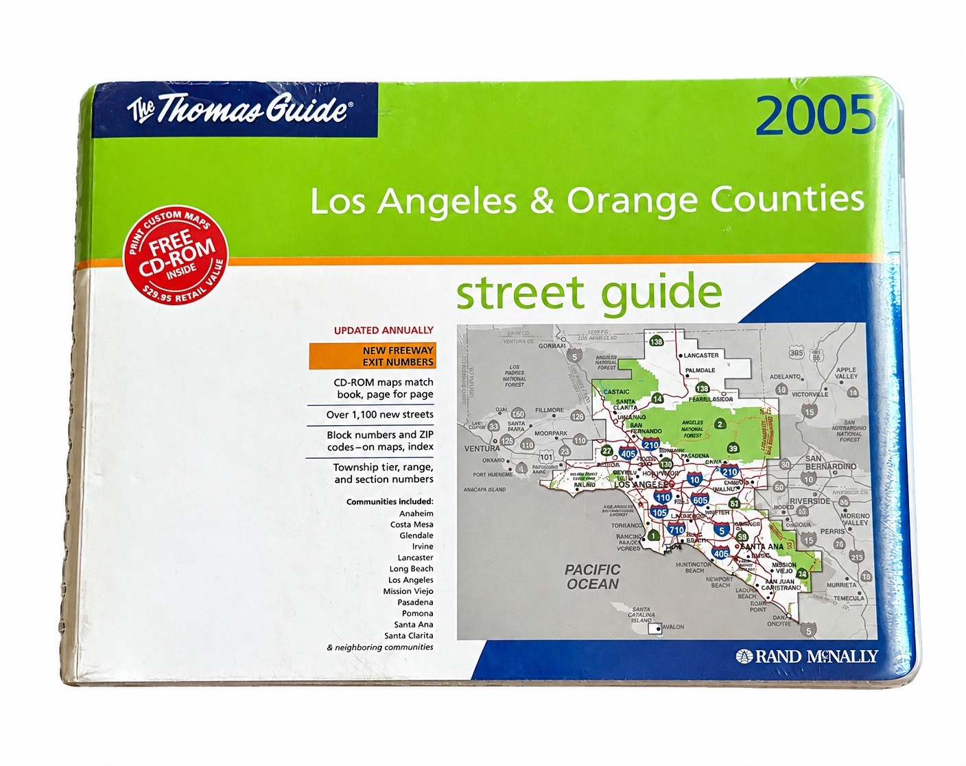 2005 Thomas Guide Los Angeles Orange Counties Street Guide NEW SEALED + CD-ROM