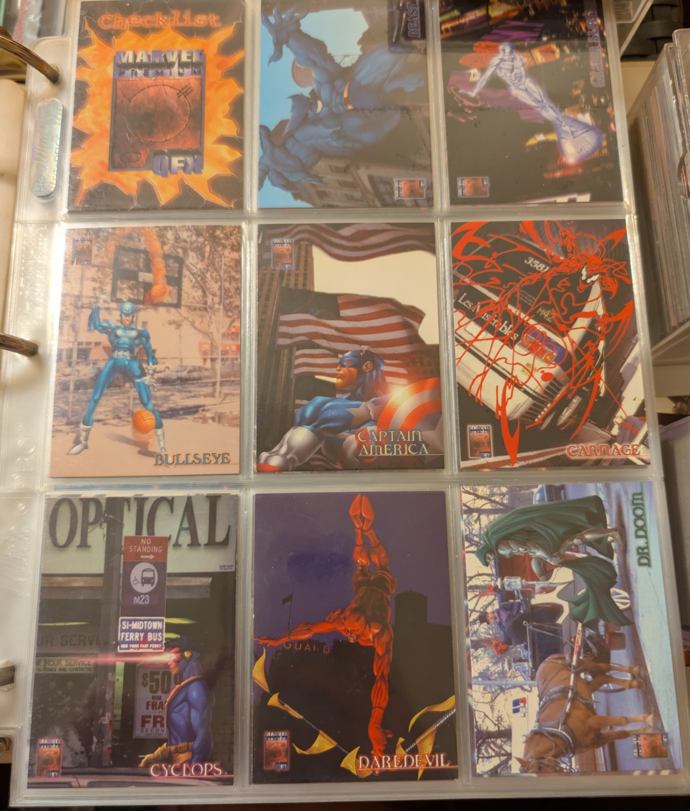 (11/13 Chase Cards) 1997 Fleer Marvel Premium QFX Full Base Set *NEAR MINT*