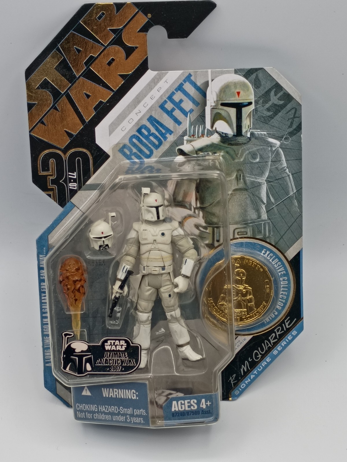 STAR WARS 2007 Ultimate Galactic Hunt 30th CONCEPT BOBA FETT  w/Collector Coin