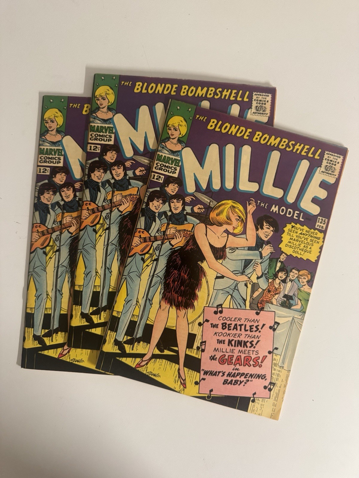 Millie The Model #135  1965  1st Gears Beatles Band  - Marvel Comics - Lot of 3