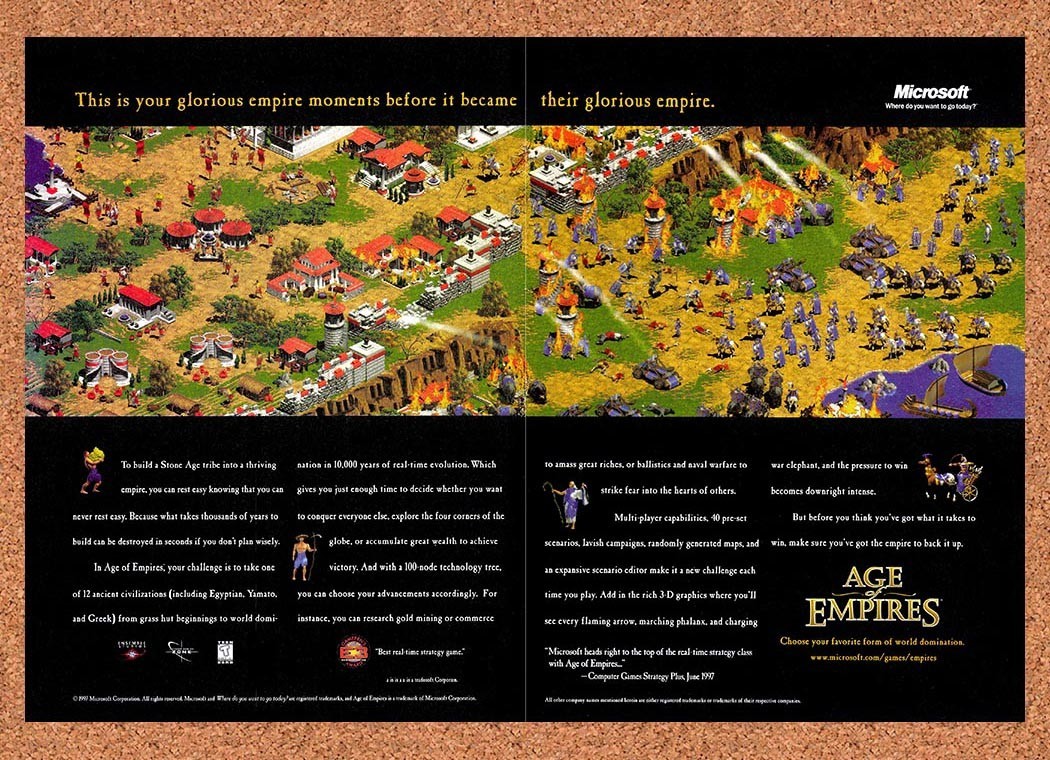 1996 Age Of Empires PC Original Advertisement / Retro Promo v1