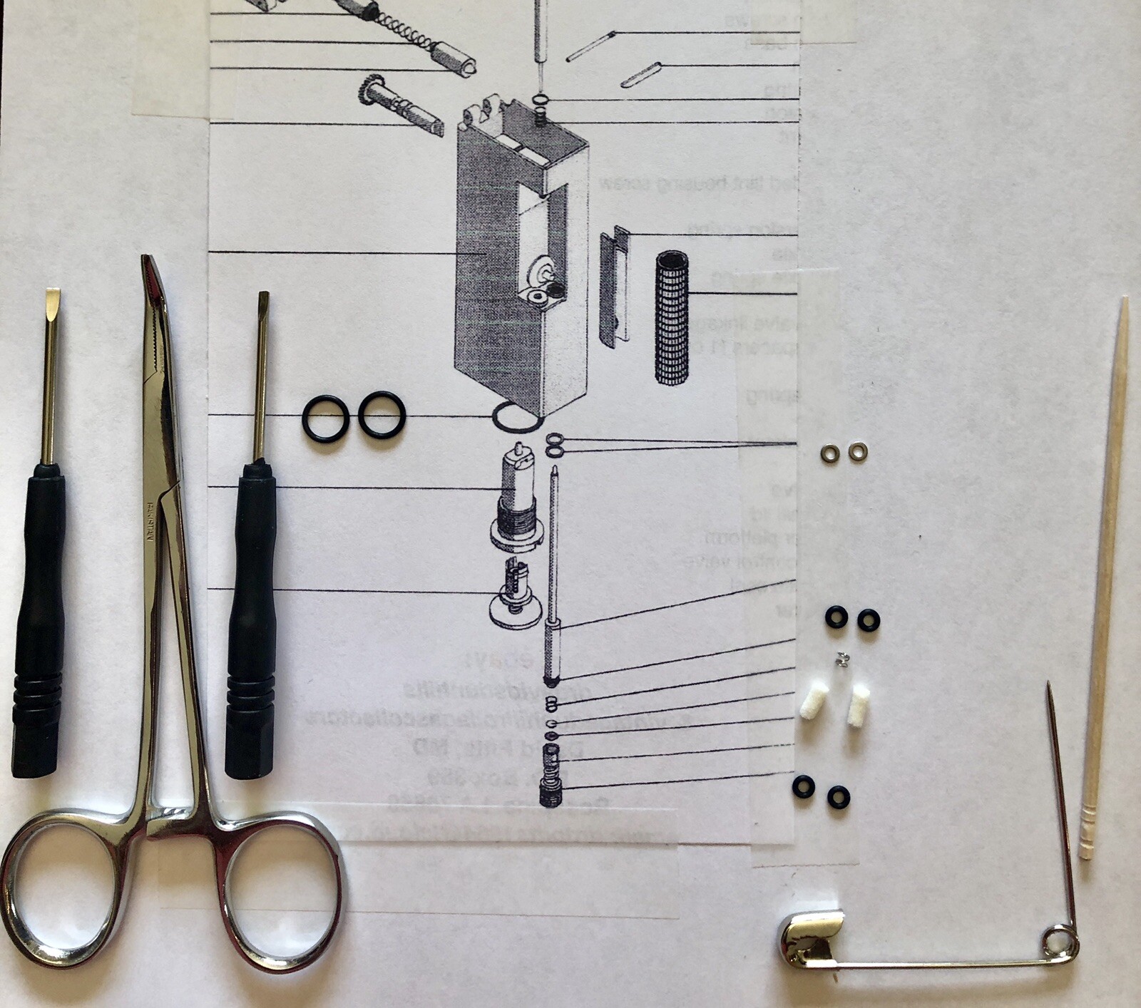 Service / Repair KIT w/TOOLS For 2 vintage dunhill rollagas lighters (+1 Spring)