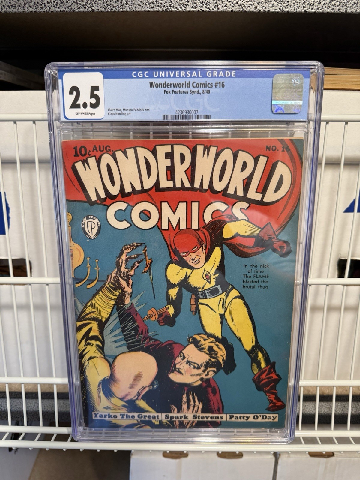 Wonderworld Comics #16 CGC 2.5 1940 Fox Features Golden Age Superhero GA