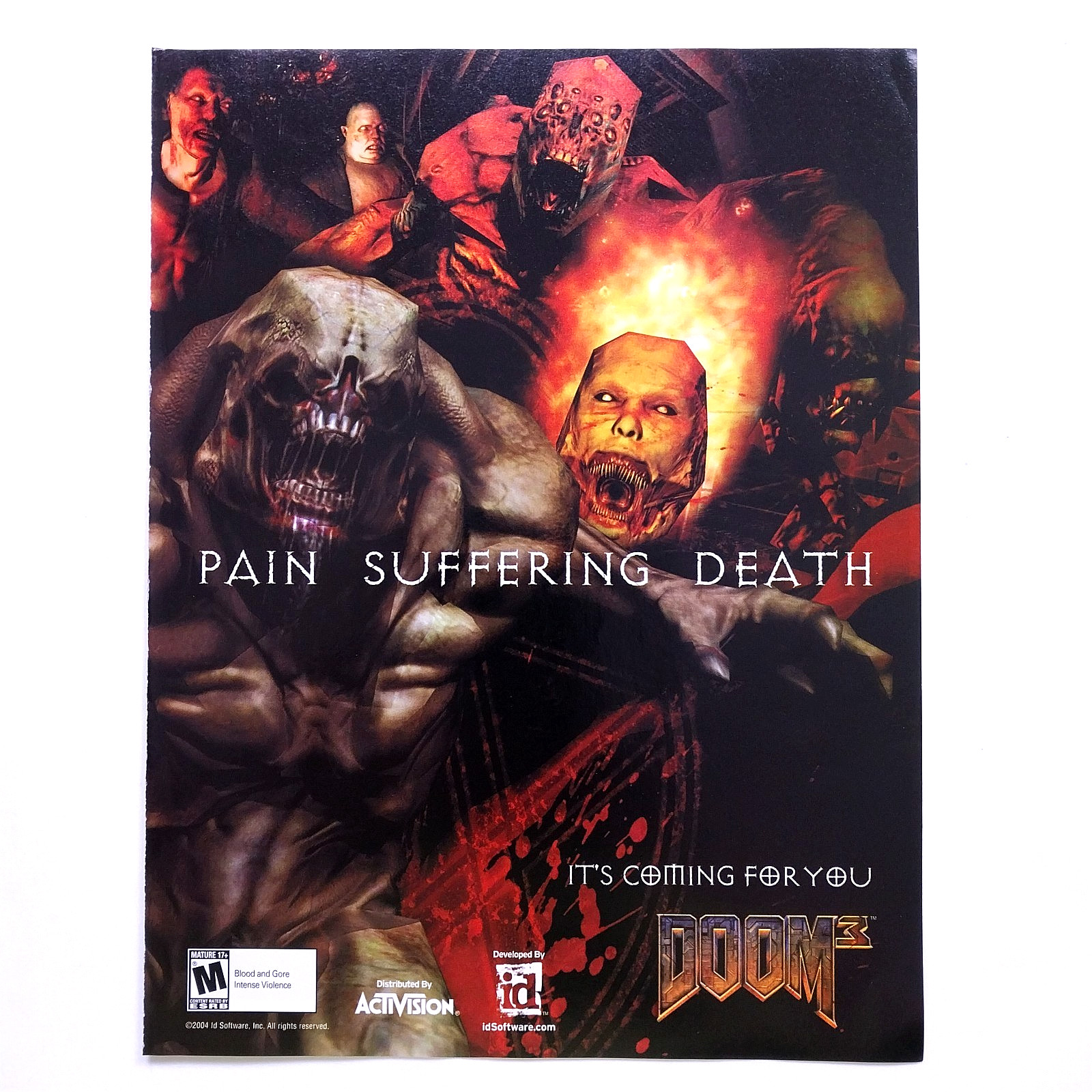 2004 Doom 3 Video Game Promo Vintage Print Ad Retro Original Magazine Advert Art