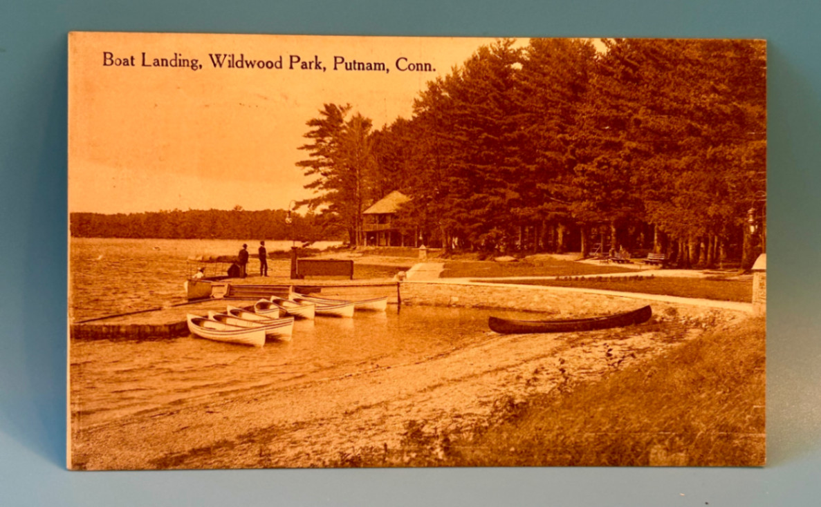 1912 Putnam CT Wildwood Park Boat Landing Real Photo Postcard RPPC