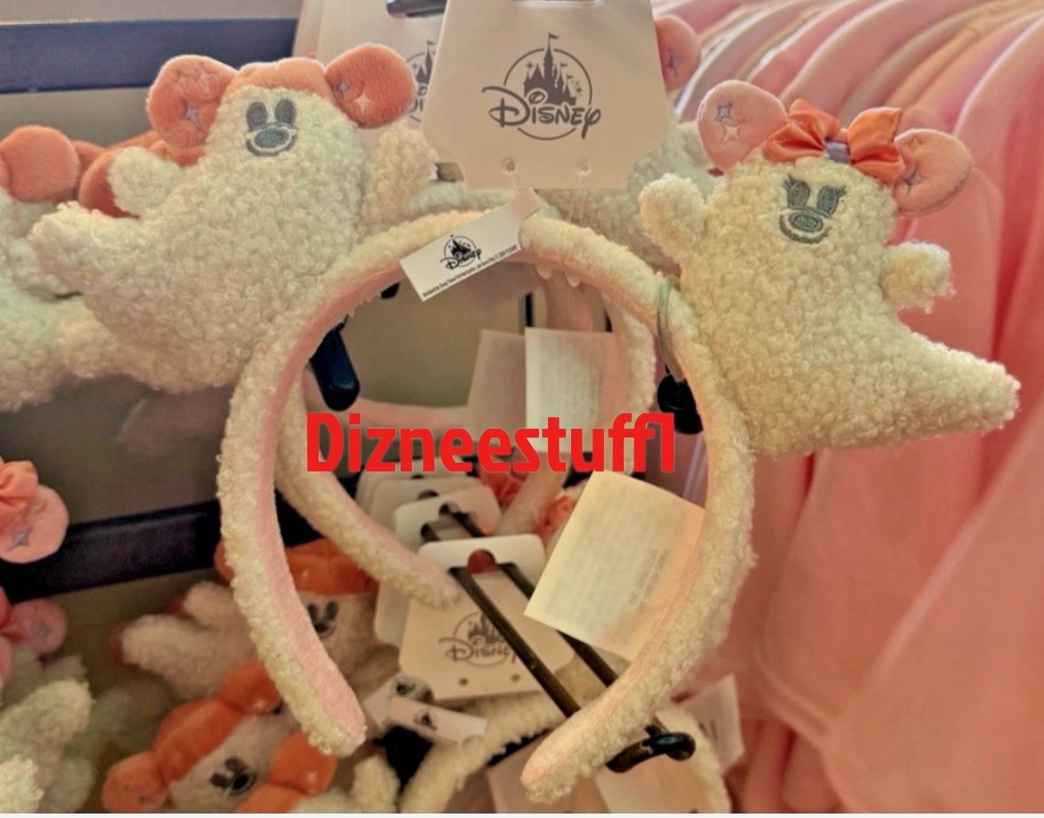 2026 Disney Parks Halloween Minnie Mickey Cutie Ghost Ears Fleece Headband Pink