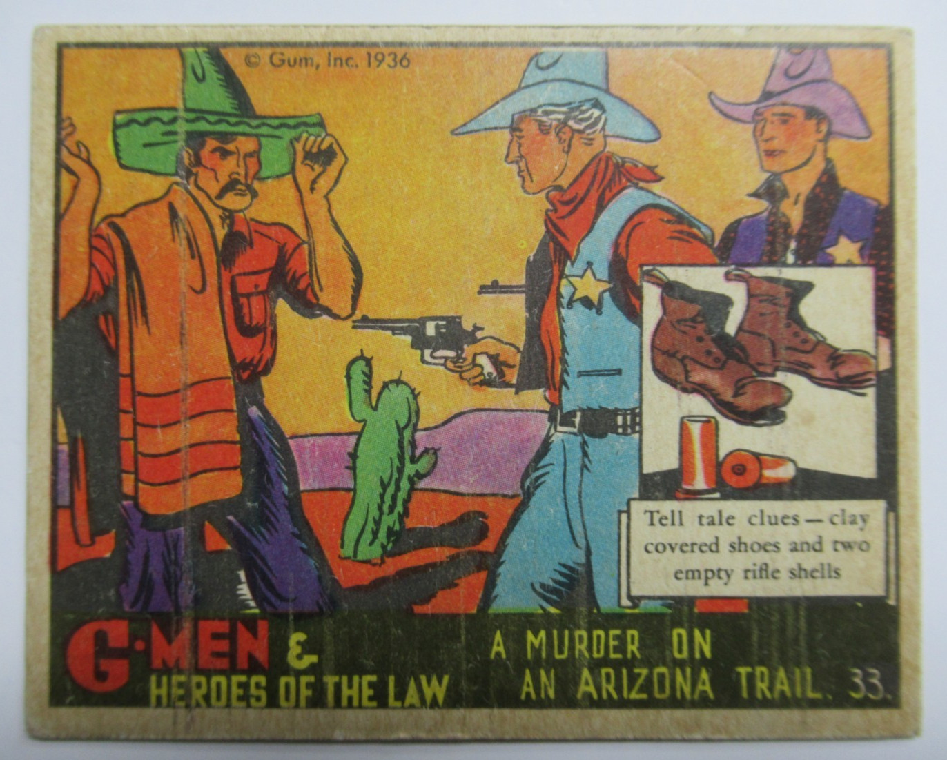 1936 Gum Inc G-Men & Heroes of the Law #33 A Murder on an Arizona Trail