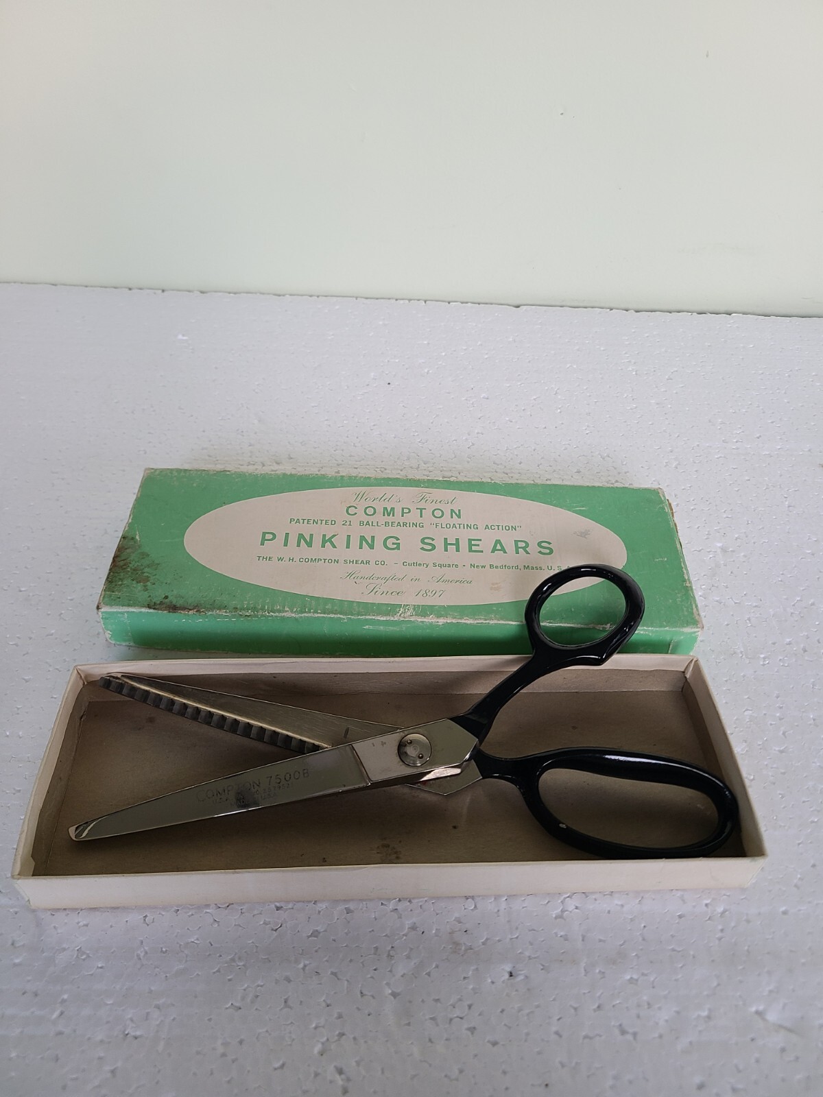 Vtg Compton 7500B Pinking Shears Floating Action, Made In USA