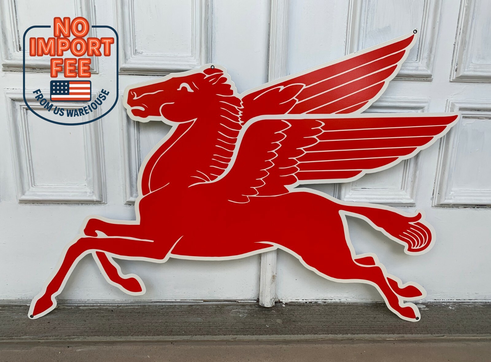 Mobil Gas Flying Red Horse Pegasus Metal Heavy Steel Sign Extra Large 35