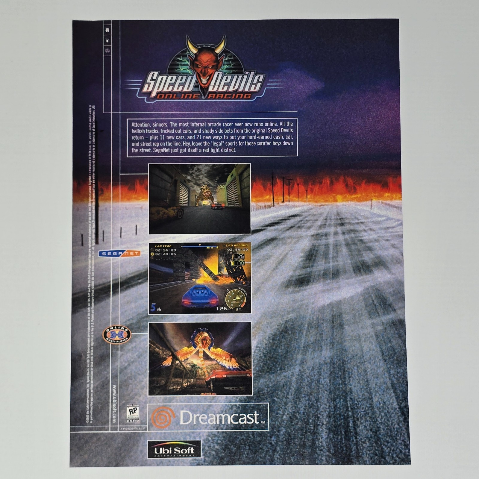 Speed Devils Online Racing Sega Dreamcast Authentic Magazine Ad