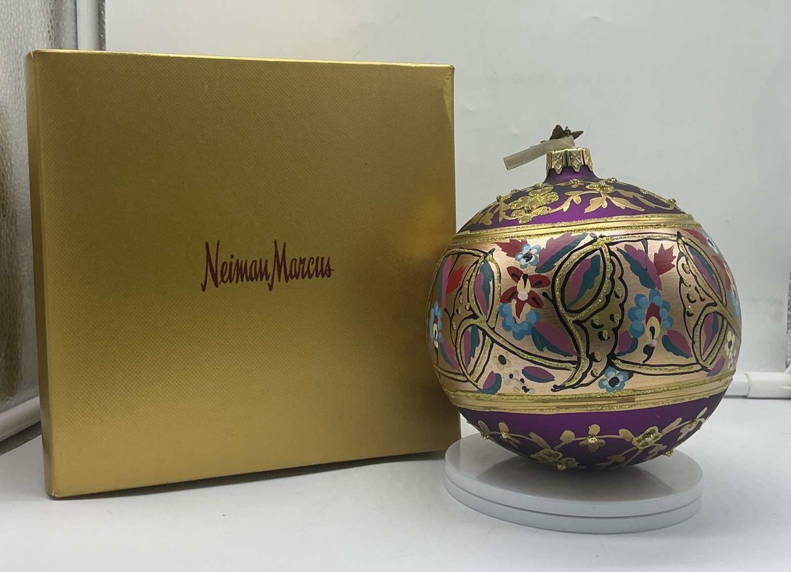 Vintage Neiman Marcus Cloisonné Enamel Christmas Ornament Large 2005 