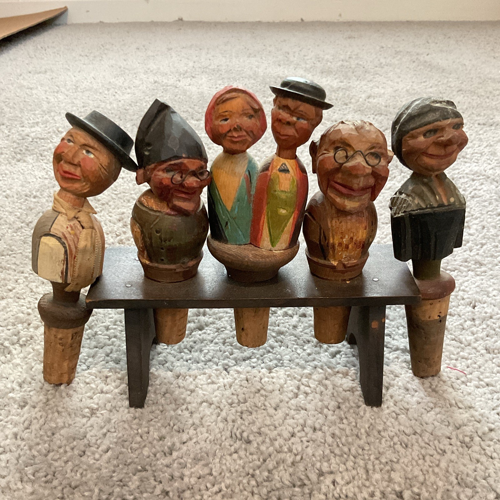 Vintage ANRI Wine Stoppers Set Of Five