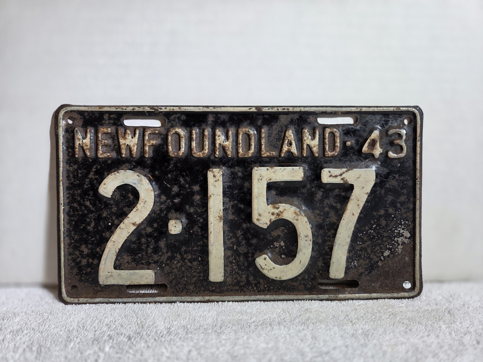 Vintage 1943 Newfoundland Canada License Plate